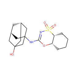 O=S1(=O)N=C(NC23C[C@H]4C[C@@H](CC(O)(C4)C2)C3)O[C@H]2CCCC[C@H]21 ZINC000101690791