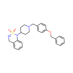 O=S1(=O)NCc2ccccc2N1C1CCN(Cc2ccc(OCc3ccccc3)cc2)CC1 ZINC000028391376