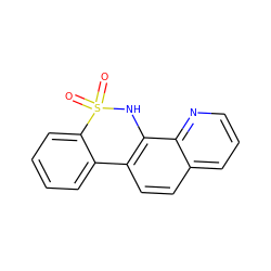 O=S1(=O)Nc2c(ccc3cccnc23)-c2ccccc21 ZINC000000230033