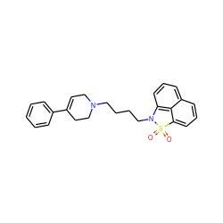 O=S1(=O)c2cccc3cccc(c23)N1CCCCN1CC=C(c2ccccc2)CC1 ZINC000013823500