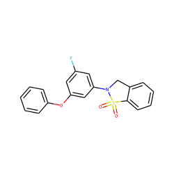 O=S1(=O)c2ccccc2CN1c1cc(F)cc(Oc2ccccc2)c1 ZINC001772605269