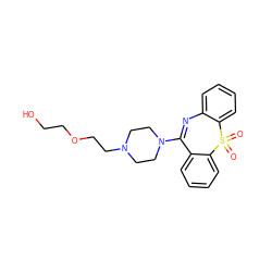 O=S1(=O)c2ccccc2N=C(N2CCN(CCOCCO)CC2)c2ccccc21 ZINC000027302982