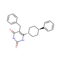 O=c1[nH]c(=O)c(Cc2ccccc2)c([C@H]2CC[C@H](c3ccccc3)CC2)[nH]1 ZINC000101598478