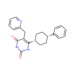 O=c1[nH]c(=O)c(Cc2ccccn2)c([C@H]2CC[C@@H](c3ccccc3)CC2)[nH]1 ZINC000254133720