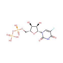 O=c1[nH]c(=O)n([C@@H]2O[C@H](CO[P@@](=O)(O)OP(=O)(O)O)[C@@H](O)[C@H]2O)cc1F ZINC000013542910