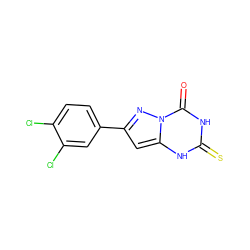 O=c1[nH]c(=S)[nH]c2cc(-c3ccc(Cl)c(Cl)c3)nn12 ZINC000169309404