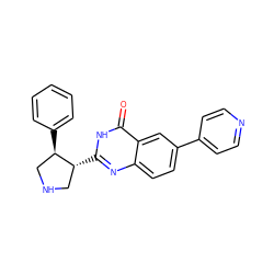 O=c1[nH]c([C@@H]2CNC[C@H]2c2ccccc2)nc2ccc(-c3ccncc3)cc12 ZINC000095586406