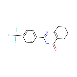 O=c1[nH]c(-c2ccc(C(F)(F)F)cc2)nc2c1CCCC2 ZINC000048771328