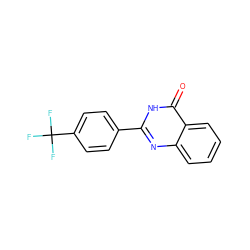 O=c1[nH]c(-c2ccc(C(F)(F)F)cc2)nc2ccccc12 ZINC000072192248