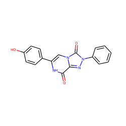 O=c1[nH]c(-c2ccc(O)cc2)cn2c(=O)n(-c3ccccc3)nc12 ZINC001772625367