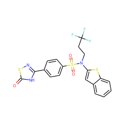 O=c1[nH]c(-c2ccc(S(=O)(=O)N(CCC(F)(F)F)c3cc4ccccc4s3)cc2)ns1 ZINC000115232810