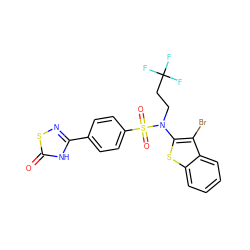 O=c1[nH]c(-c2ccc(S(=O)(=O)N(CCC(F)(F)F)c3sc4ccccc4c3Br)cc2)ns1 ZINC000115236162