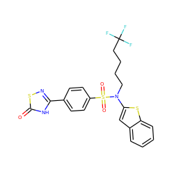 O=c1[nH]c(-c2ccc(S(=O)(=O)N(CCCCC(F)(F)F)c3cc4ccccc4s3)cc2)ns1 ZINC000115234109