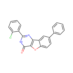 O=c1[nH]c(-c2ccccc2Cl)nc2c1oc1ccc(-c3ccccc3)cc12 ZINC000084705923