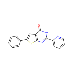 O=c1[nH]c(-c2ccccn2)nc2sc(-c3ccccc3)cc12 ZINC000013598452