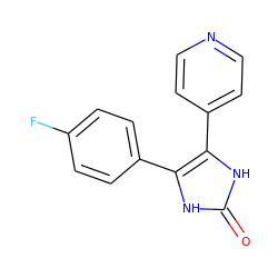 O=c1[nH]c(-c2ccncc2)c(-c2ccc(F)cc2)[nH]1 ZINC000053242713