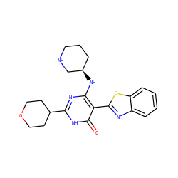 O=c1[nH]c(C2CCOCC2)nc(N[C@@H]2CCCNC2)c1-c1nc2ccccc2s1 ZINC001772647426