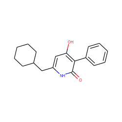 O=c1[nH]c(CC2CCCCC2)cc(O)c1-c1ccccc1 ZINC000209498775