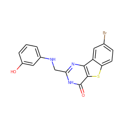 O=c1[nH]c(CNc2cccc(O)c2)nc2c1sc1ccc(Br)cc12 ZINC000045315310