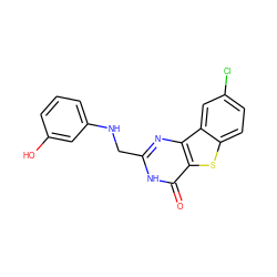 O=c1[nH]c(CNc2cccc(O)c2)nc2c1sc1ccc(Cl)cc12 ZINC000045286703