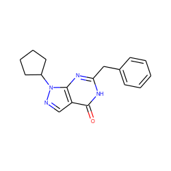 O=c1[nH]c(Cc2ccccc2)nc2c1cnn2C1CCCC1 ZINC000044713071