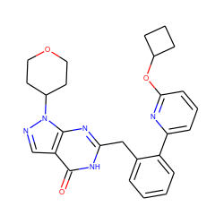 O=c1[nH]c(Cc2ccccc2-c2cccc(OC3CCC3)n2)nc2c1cnn2C1CCOCC1 ZINC000169699902