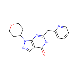 O=c1[nH]c(Cc2ccccn2)nc2c1cnn2C1CCOCC1 ZINC001623300320