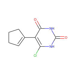 O=c1[nH]c(Cl)c(C2=CCCC2)c(=O)[nH]1 ZINC000014972739