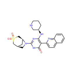 O=c1[nH]c(N2C[C@@H]3C[C@H]2CS(=O)(=O)C3)nc(N[C@@H]2CCCNC2)c1-c1ccc2ccccc2n1 ZINC001772622810