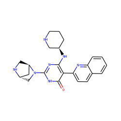 O=c1[nH]c(N2C[C@H]3C[C@H]2CN3)nc(N[C@@H]2CCCNC2)c1-c1ccc2ccccc2n1 ZINC001772633225