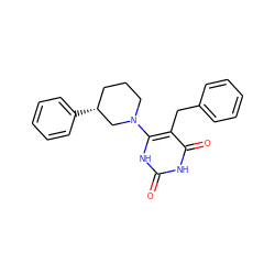 O=c1[nH]c(N2CCC[C@@H](c3ccccc3)C2)c(Cc2ccccc2)c(=O)[nH]1 ZINC000028708048