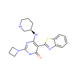 O=c1[nH]c(N2CCC2)nc(N[C@@H]2CCCNC2)c1-c1nc2ccccc2s1 ZINC001772593351