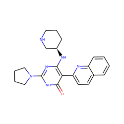 O=c1[nH]c(N2CCCC2)nc(N[C@@H]2CCCNC2)c1-c1ccc2ccccc2n1 ZINC000220576290