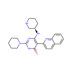 O=c1[nH]c(N2CCCCC2)nc(N[C@@H]2CCCNC2)c1-c1ccc2ccccc2n1 ZINC000220599640