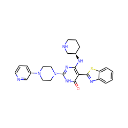 O=c1[nH]c(N2CCN(c3cccnc3)CC2)nc(N[C@@H]2CCCNC2)c1-c1nc2ccccc2s1 ZINC000299839964