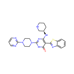 O=c1[nH]c(N2CCN(c3ncccn3)CC2)nc(N[C@@H]2CCCNC2)c1-c1nc2ccccc2s1 ZINC001772610872