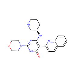 O=c1[nH]c(N2CCOCC2)nc(N[C@@H]2CCCNC2)c1-c1ccc2ccccc2n1 ZINC000220623735