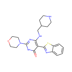 O=c1[nH]c(N2CCOCC2)nc(NCC2CCNCC2)c1-c1nc2ccccc2s1 ZINC001772609152