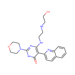 O=c1[nH]c(N2CCOCC2)nc(NCCNCCO)c1-c1ccc2ccccc2n1 ZINC000205739797