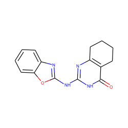 O=c1[nH]c(Nc2nc3ccccc3o2)nc2c1CCCC2 ZINC000018105957