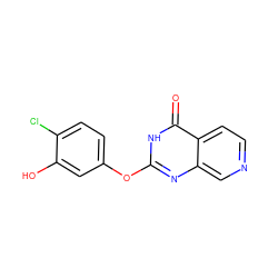 O=c1[nH]c(Oc2ccc(Cl)c(O)c2)nc2cnccc12 ZINC000653699256