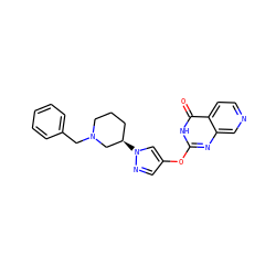 O=c1[nH]c(Oc2cnn([C@@H]3CCCN(Cc4ccccc4)C3)c2)nc2cnccc12 ZINC000222624959