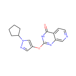 O=c1[nH]c(Oc2cnn(C3CCCC3)c2)nc2cnccc12 ZINC000653699183