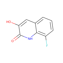 O=c1[nH]c2c(F)cccc2cc1O ZINC000040430394