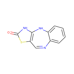 O=c1[nH]c2c(s1)C=Nc1ccccc1N2 ZINC000100639257