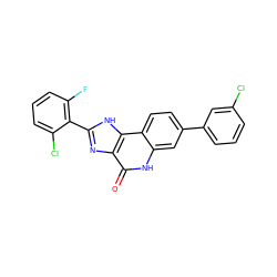 O=c1[nH]c2cc(-c3cccc(Cl)c3)ccc2c2[nH]c(-c3c(F)cccc3Cl)nc12 ZINC000096270706