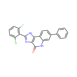 O=c1[nH]c2cc(-c3ccccc3)ccc2c2[nH]c(-c3c(F)cccc3Cl)nc12 ZINC000096270704