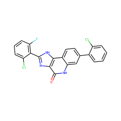 O=c1[nH]c2cc(-c3ccccc3Cl)ccc2c2[nH]c(-c3c(F)cccc3Cl)nc12 ZINC000096270707