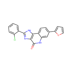 O=c1[nH]c2cc(-c3ccco3)ccc2c2[nH]c(-c3ccccc3Cl)nc12 ZINC000096270716