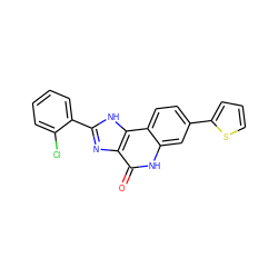 O=c1[nH]c2cc(-c3cccs3)ccc2c2[nH]c(-c3ccccc3Cl)nc12 ZINC000096270717